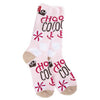 World's Softest Socks | Holiday Cozy Crew Cloud Socks Hot Cocoa (Pink)